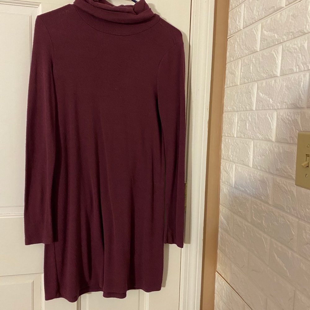 Purple long sleeve shift dress